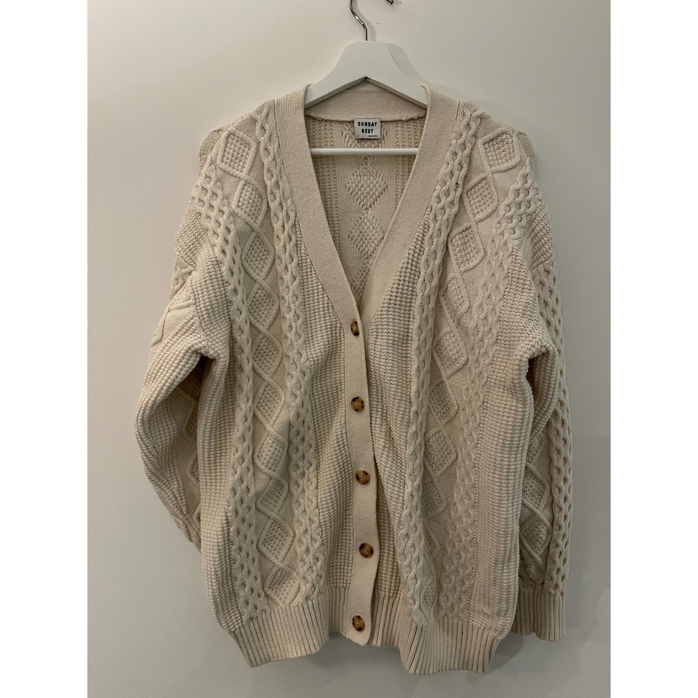Aritzia Oversized Cable-Knit Cardigan